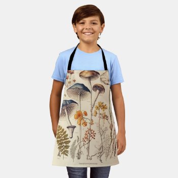 Vintage Mushroom Naturalist Apron by freshpaperie at Zazzle
