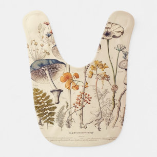 Vintage Mushroom Naturalist Baby Bib