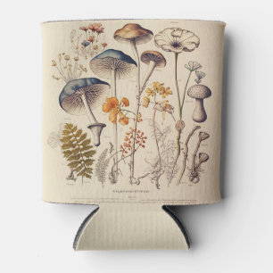 Vintage Mushroom Naturalist Can Cooler