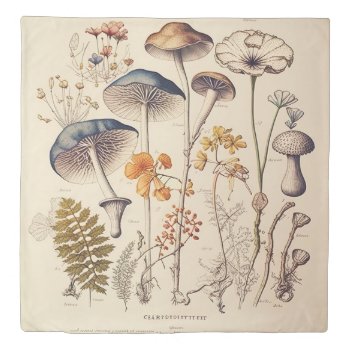 Vintage Mushroom Naturalist Duvet Cover by freshpaperie at Zazzle