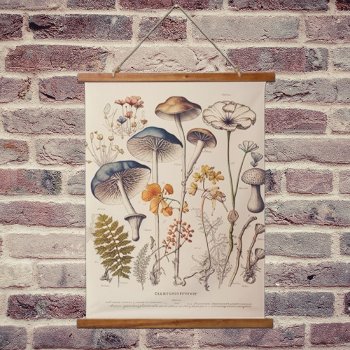 Vintage Mushroom Naturalist Hanging Tapestry by freshpaperie at Zazzle
