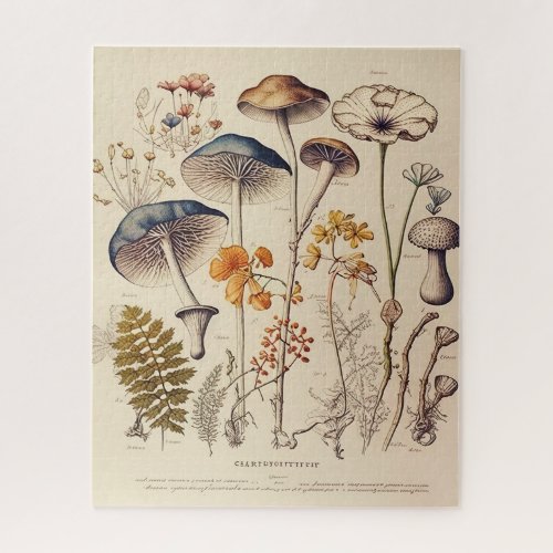 Vintage Mushroom Naturalist Jigsaw Puzzle