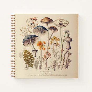 Vintage Mushroom Naturalist Notebook by freshpaperie at Zazzle