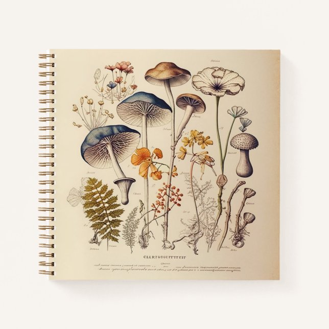 Vintage Mushroom Naturalist Notebook (Front)