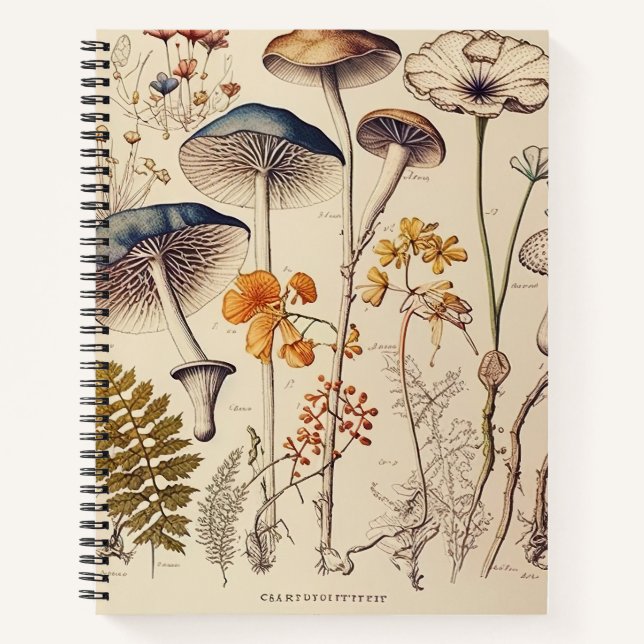 Vintage Mushroom Naturalist Notebook (Front)