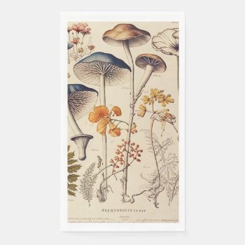 Vintage Mushroom Naturalist Paper Guest Towels by freshpaperie at Zazzle