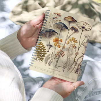 Vintage Mushroom Naturalist Planner by freshpaperie at Zazzle