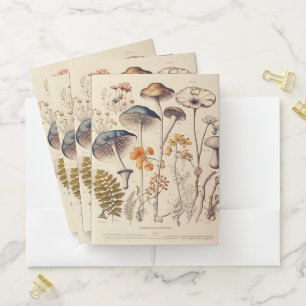 Vintage Mushroom Naturalist Pocket Folder