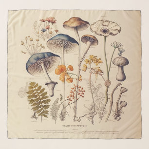 Vintage Mushroom Naturalist Scarf