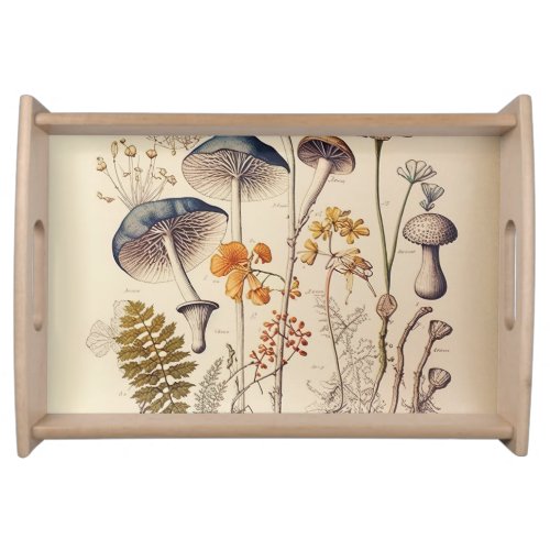 Vintage Mushroom Naturalist Serving Tray