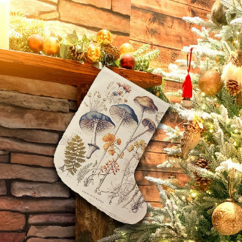 Vintage Mushroom Naturalist Small Christmas Stocking by freshpaperie at Zazzle