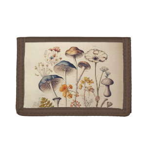 Vintage Mushroom Naturalist Trifold Wallet