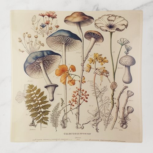 Vintage Mushroom Naturalist Trinket Tray