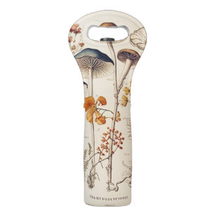 Vintage Mushroom Naturalist Wine Bag