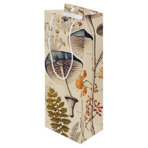 Vintage Mushroom Naturalist Wine Gift Bag