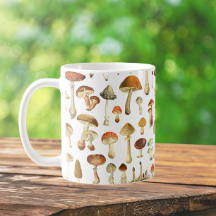 Vintage Mushroom Pattern Coffee Mug