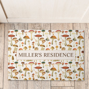 Vintage Mushroom Pattern Doormat