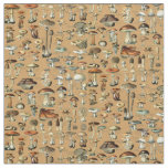 Vintage Mushroom Pattern Fabric