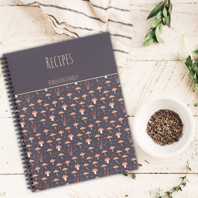 Vintage Mushroom Personalized Recipe Notebook (Creator Uploaded)