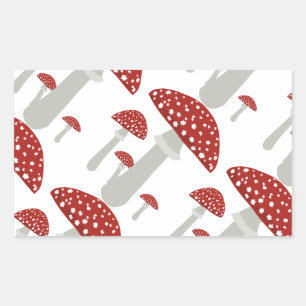 Vintage Mushroom Rectangular Sticker