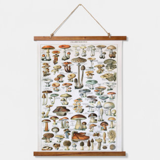 Vintage Mushroom Specimen Hanging Panel  Hanging Tapestry