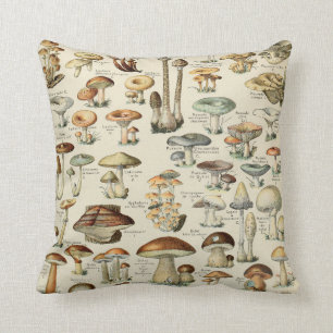 Vintage Mushroom Throw Pillow