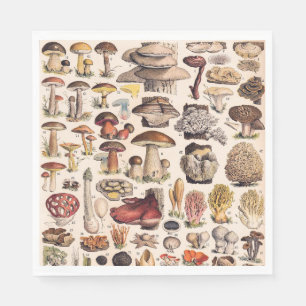 Vintage Mushrooms By Adolphe Millot Napkins