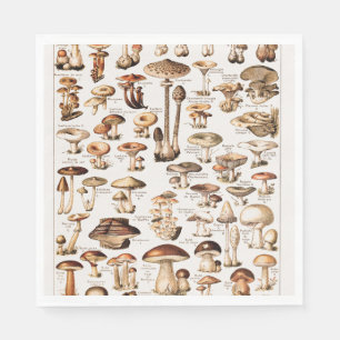 Vintage Mushrooms By Adolphe Millot Napkins