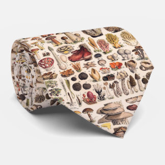 Vintage Mushrooms By Adolphe Millot Neck Tie