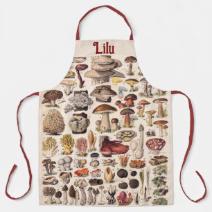 Vintage Mushrooms By Adolphe Millot Personalized Apron