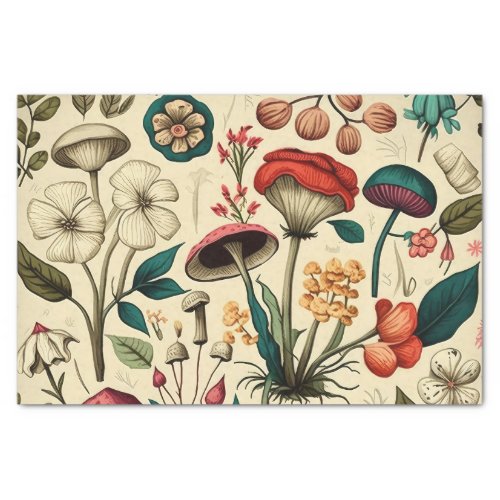 Vintage Mushrooms  Flora Collection Tissue Paper
