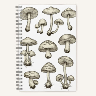 Vintage Mushrooms Notebook