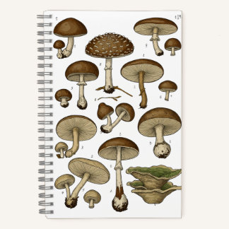 Vintage Mushrooms Notebook