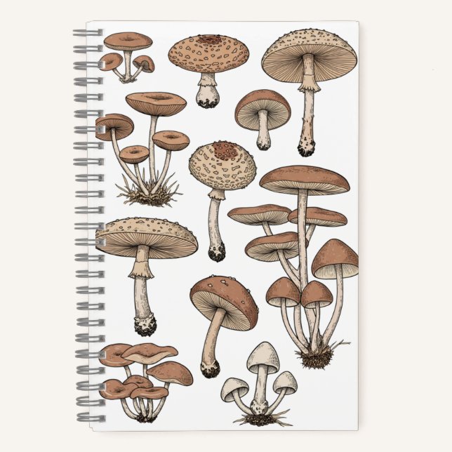 Vintage Mushrooms Notebook (Front)