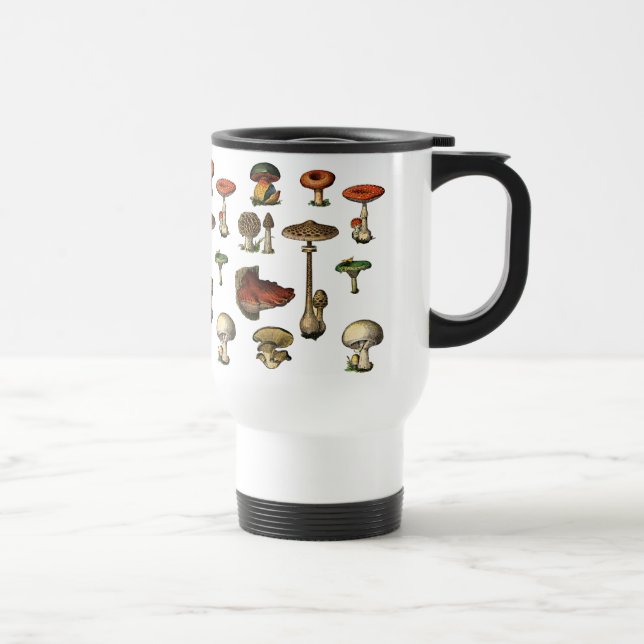 Vintage Mushrooms Travel Mug (Right)