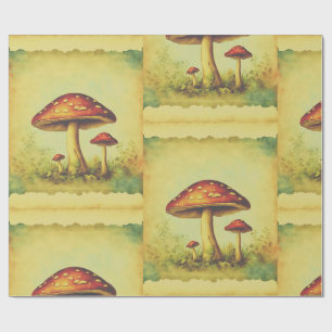 Vintage Mushrooms Wrapping Paper