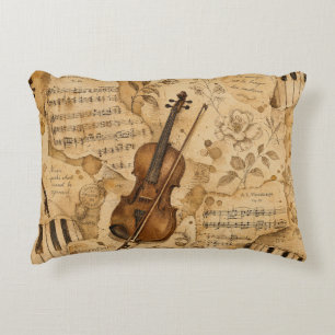 Vintage Music Accent Pillow
