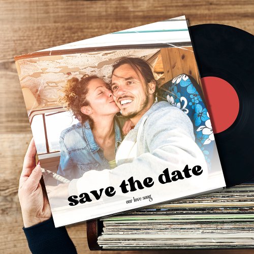 Vintage Music Album Cover Wedding Save the Date