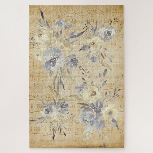 vintage music and flowers jigsaw puzzle (Vertical)