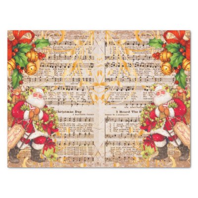 Vintage Music and Santa Claus Christmas