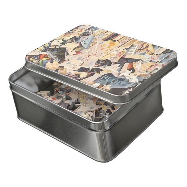 Vintage Music, Art Deco Jazz, Rhapsody in Blue Jigsaw Puzzle (Lid Open)