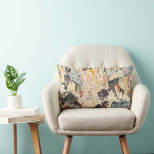 Vintage Music, Art Deco Jazz, Rhapsody in Blue Lumbar Pillow