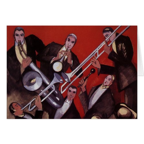 Vintage Music Art Deco Musical Jazz Band Jamming