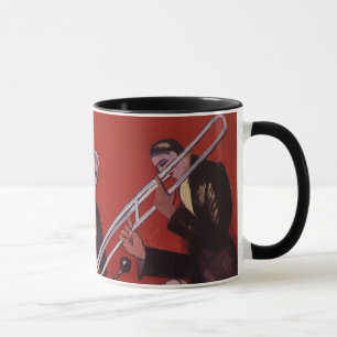 Vintage Music, Art Deco Musical Jazz Band Jamming Mug