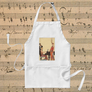 Vintage Music, Art Deco Pianist Musician Singer Adult Apron
