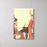 Vintage Music, Art Deco Pianist Musician Singer Canvas Print<br><div class="desc">Vintage illustration art deco fine art musical design with a pianist playing the piano and a singer about to sing and perform with music. The women are wearing classical 20's flapper dress fashionable attire. Incantation by George Barbier. 1922</div>