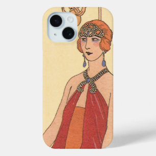 Vintage Music, Art Deco Pianist Musician Singer iPhone 15 Case