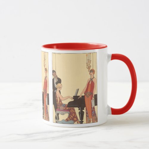 Vintage Music Art Deco Pianist Musician Singer Mug