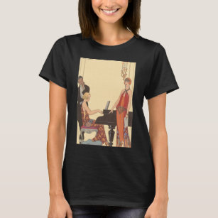 Vintage Music, Art Deco Pianist Musician Singer T-Shirt