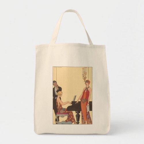 Vintage Music Art Deco Pianist Musician Singer Tote Bag
